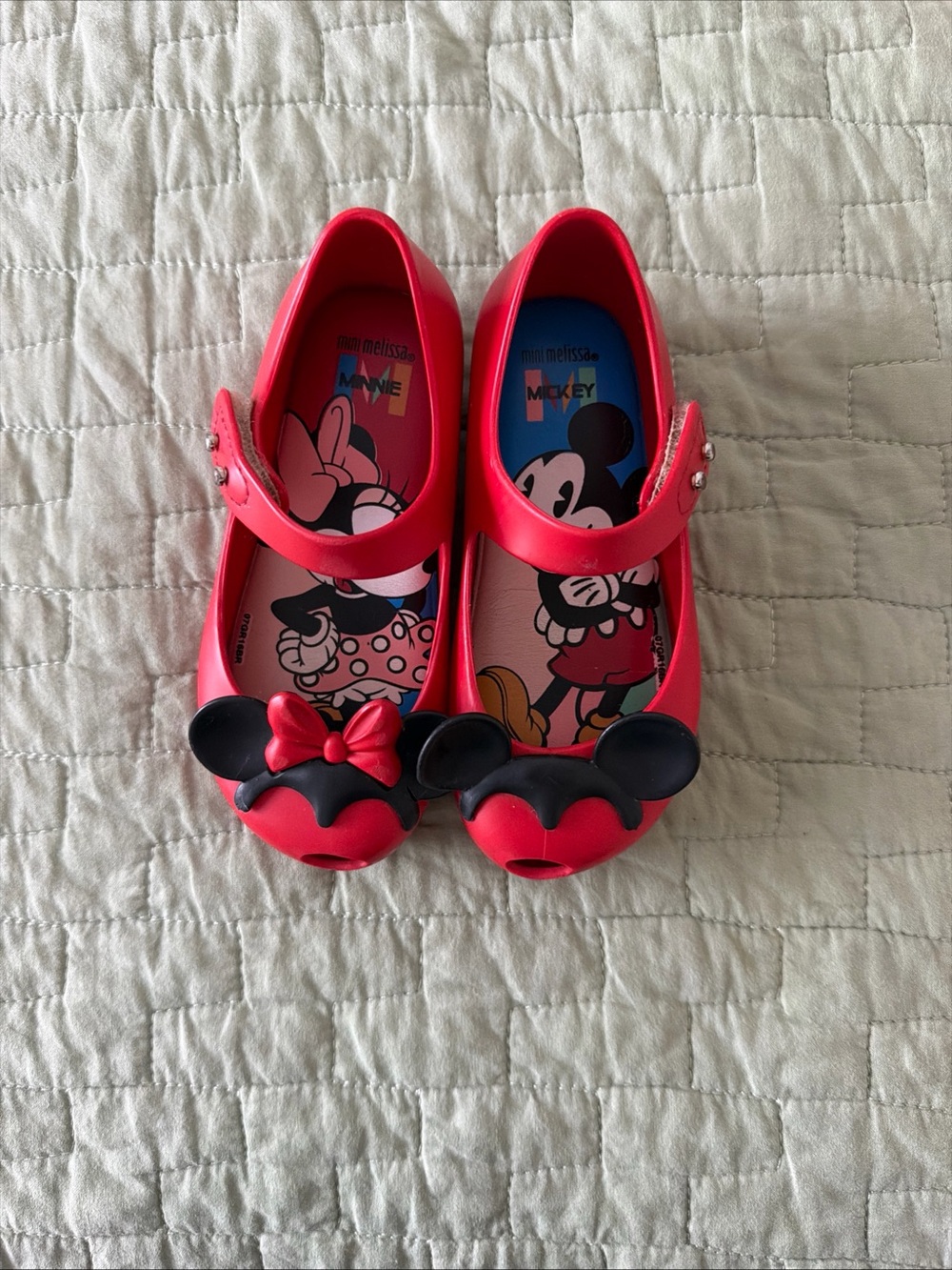 Mini Melissa Ultragirl Disney Red Minnie and Mickey Mouse Shoes Toddler Size 8